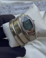Serpenti-Tubogas Silver (Analog Watch) – Green Dial / Silver Strap
