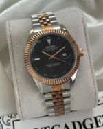 SKO-Datejust (Analog Watch) – Black Dial / Silver & Rose Strap