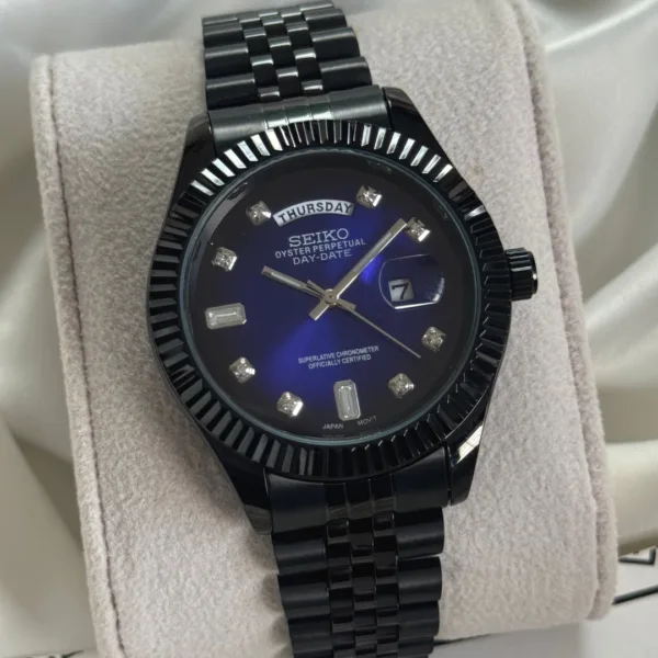 SKO-Datejust (Analog Watch) – Blue Dial / Black Strap