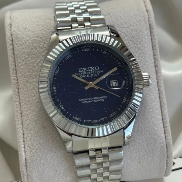 SKO-Datejust (Analog Watch) – Blue Starry Dial / Silver Strap