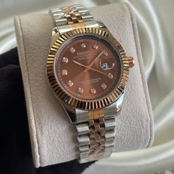 SKO-Datejust (Analog Watch) – Brown Dial / Silver & Rose Strap