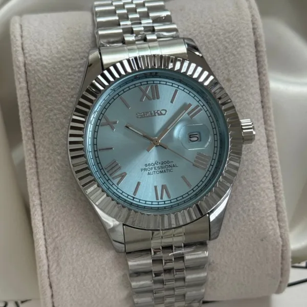 SKO-Datejust (Analog Watch) – Mint Blue Dial / Silver Strap