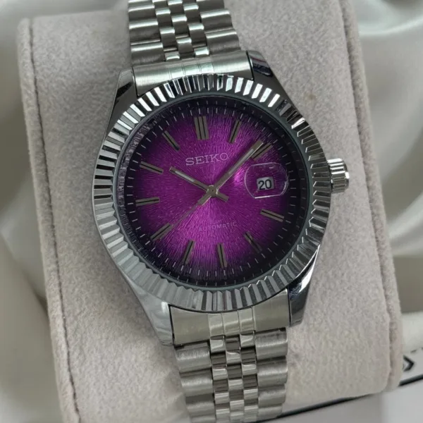 SKO-Datejust (Analog Watch) – Purple Dial / Silver Strap