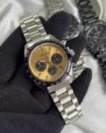 SKO-Prospex Speedtimer (Analog Watch) – Gold Dial / Silver Strap