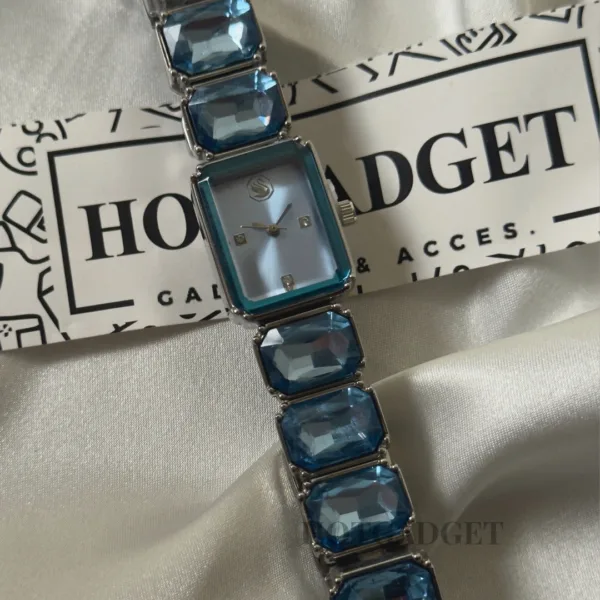 Swarvoski-Octagon (Bracelet Watch) – Blue