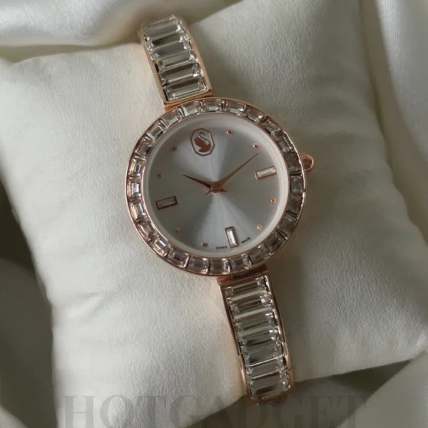 Swarvoski-Matrix Bangle (Bracelet Watch) – Silver