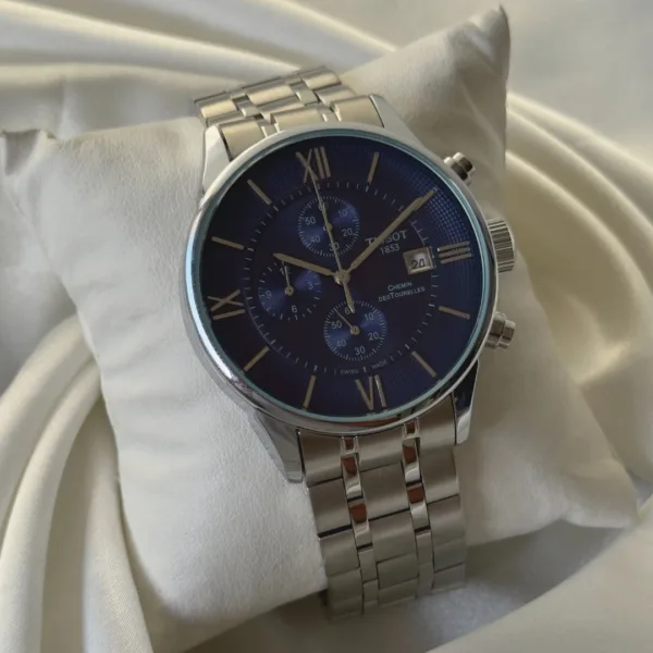 T-Classic Chemin (Chronograph Watch) – Blue Dial / Silver Strap