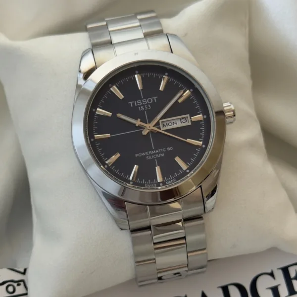 Tissot-Gentlemen 80 (Analog Watch) Day-Date – Blue Dial / Silver Strap