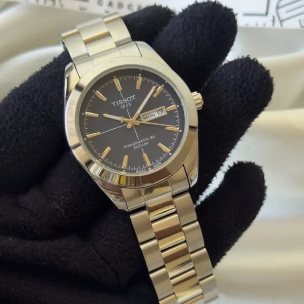 Tissot-Gentlemen 80 (Analog Watch) Day-Date – Blue Dial / Silver Strap