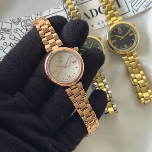 Tissot-TLady (Analog Watch) – White Dial / Rose Gold Strap