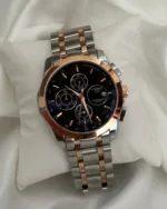 TST Couturier 1853 (Chronograph Watch) – Black Dial / Silver & Rose Strap