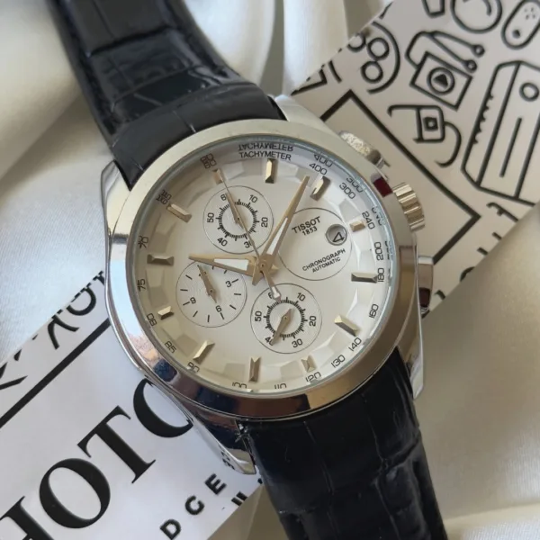 TissotCouturier 1853 (Chronograph Watch) – White Dial / Black Strap