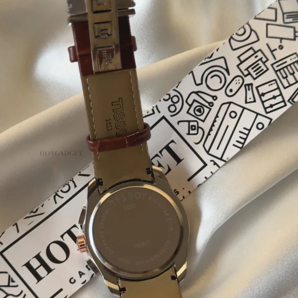 TissotCouturier 1853 (Chronograph Watch) – White Dial / Brown Strap – Rose Gold Case