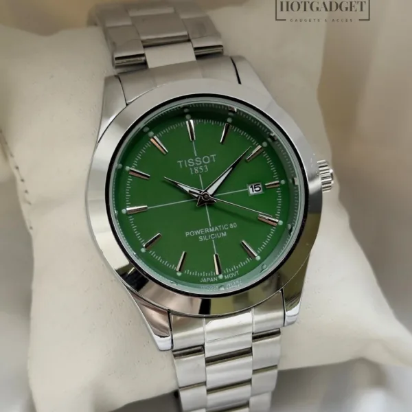 TissotGentlemen 80 (Analog Watch) – Green Dial / Silver Strap