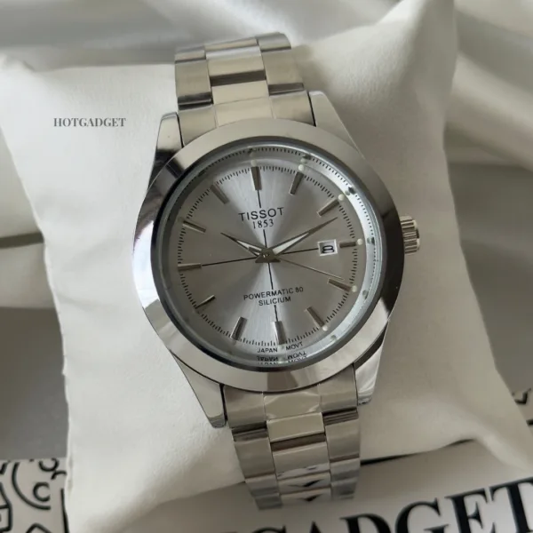 TissotGentlemen 80 (Analog Watch) – White Dial / Silver Strap