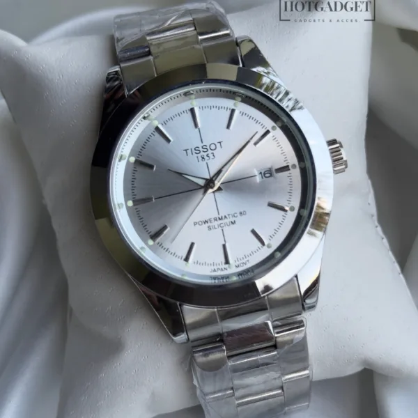 TissotGentlemen 80 (Analog Watch) – White Dial / Silver Strap