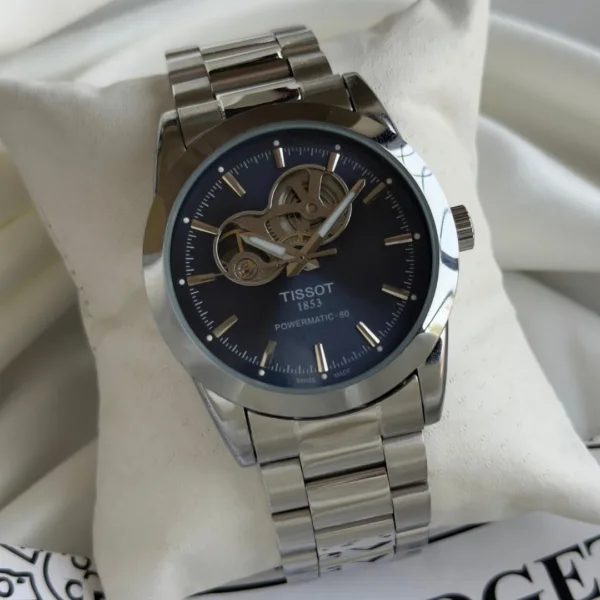 TissotPowermatic 80 (Automatic Watch) – Blue Dial / Silver Strap