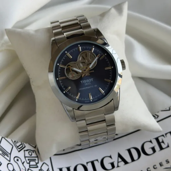 TissotPowermatic 80 (Automatic Watch) – Blue Dial / Silver Strap