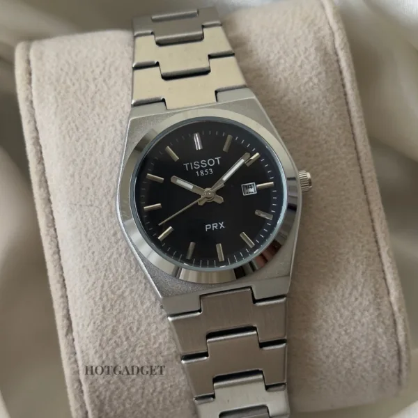 TissotPRX Powermatic (Analog Watch) – Black Dial / Silver Strap – Smooth Dial