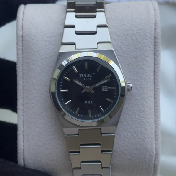 TissotPRX Powermatic (Analog Watch) – Black Dial / Silver Strap – Smooth Dial