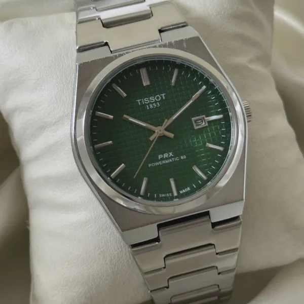 TissotPRX Powermatic (Analog Watch) – Green Dial / Silver Strap