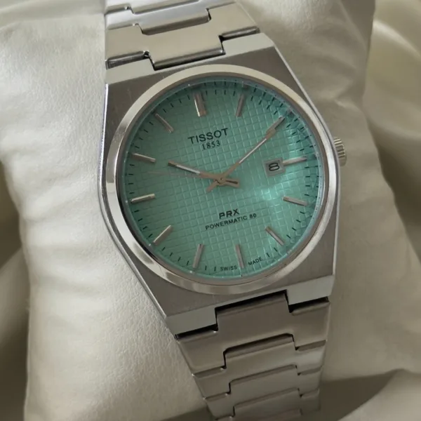 TissotPRX Powermatic (Analog Watch) – Mint Blue Dial / Silver Strap