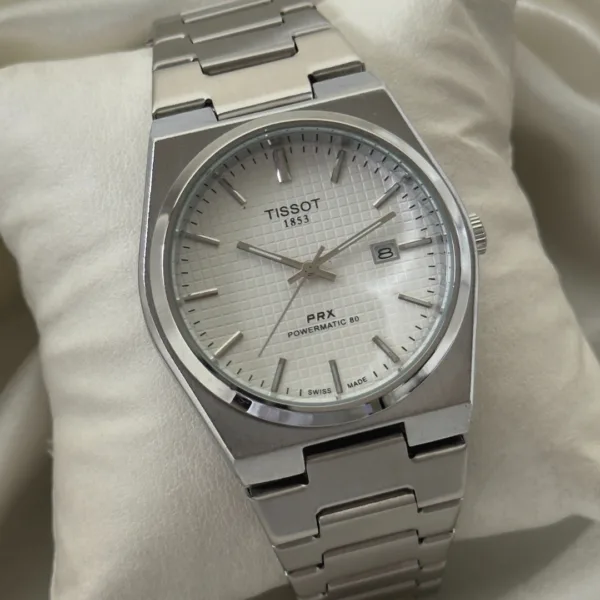 TissotPRX Powermatic (Analog Watch) – White Dial / Silver Strap