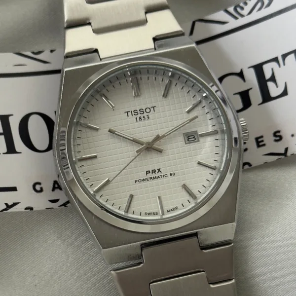 TissotPRX Powermatic (Analog Watch) – White Dial / Silver Strap