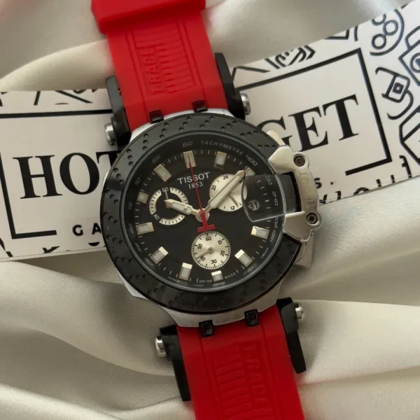 TissotT-Race (Chronograph Watch) – Black Dial / Red Strap