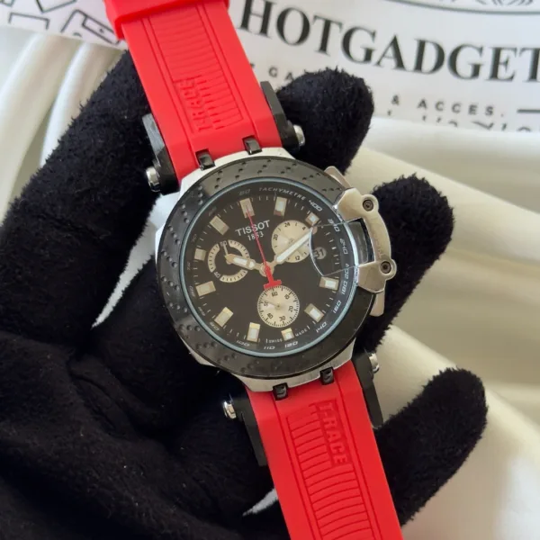 TissotT-Race (Chronograph Watch) – Black Dial / Red Strap