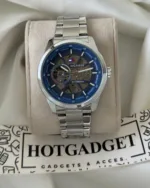 Tommy-Kenri Skeleton (Automatic Watch) – Blue Dial / Silver Strap