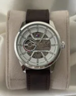Tommy-Kenri Skeleton (Automatic Watch) – Silver Dial / Brown Strap