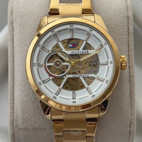 Tommy-Kenri Skeleton (Automatic Watch) – White Dial / Gold Strap