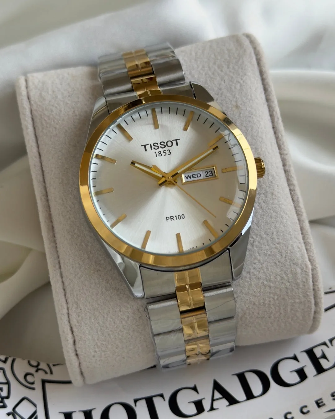 TST PR100 (Analog Watch) TST PR100 (Analog Watch) – Silver Dial / Silver & Gold Two-Tone Strap
