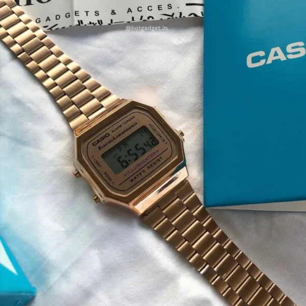 Vintage A168 Unisex (Digital Watch) Rose Gold