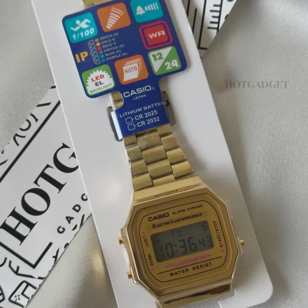 Vintage A168 Unisex (Digital Watch) Gold