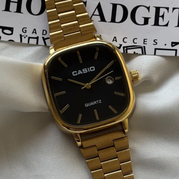 Vintage Classic (Analog Watch) – Black Dial / Gold Strap