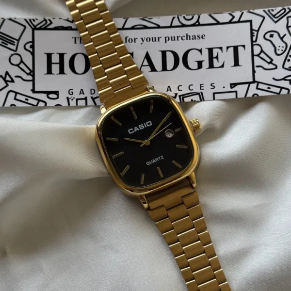 Vintage Classic (Analog Watch) – Black Dial / Gold Strap