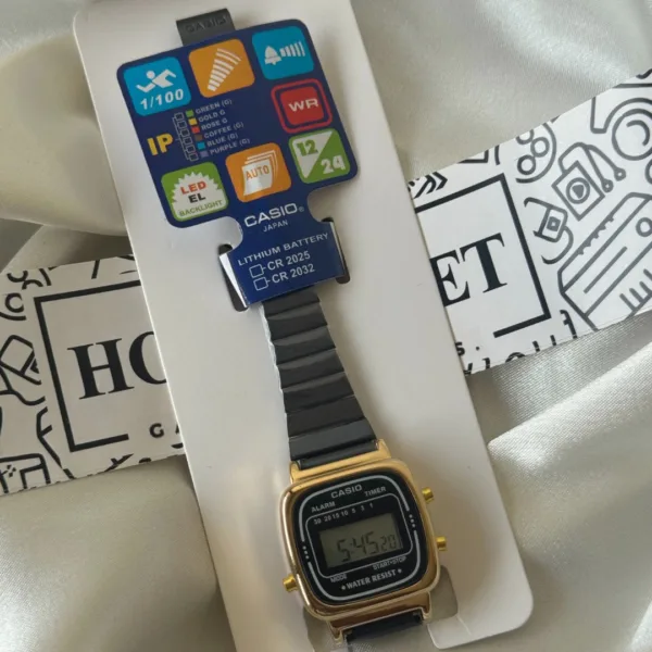 Vintage D124 Gold (Digital Watch) – Black
