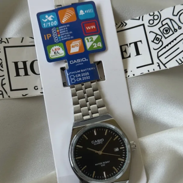 Vintage Enticer A2199 (Analog Watch) – Black Dial / Silver Strap
