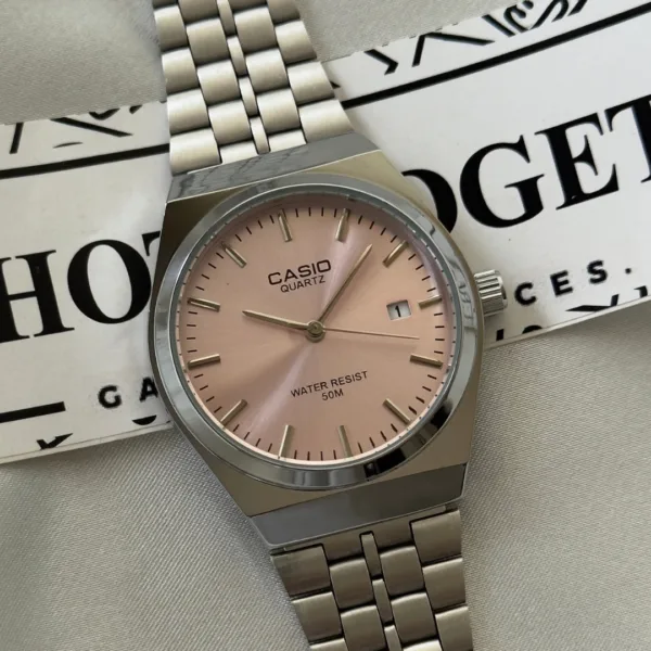 Vintage Enticer A2199 (Analog Watch) – Pink Dial / Silver Strap