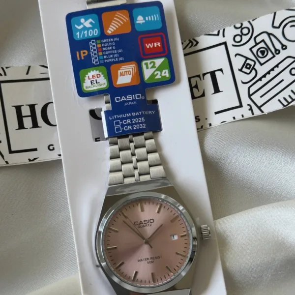 Vintage Enticer A2199 (Analog Watch) – Pink Dial / Silver Strap