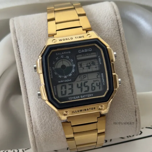 Youth Digital D099 (Digital Watch) – Black Dial / Gold Strap