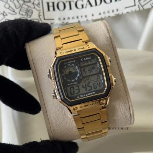 Youth Digital D099 (Digital Watch) – Black Dial / Gold Strap