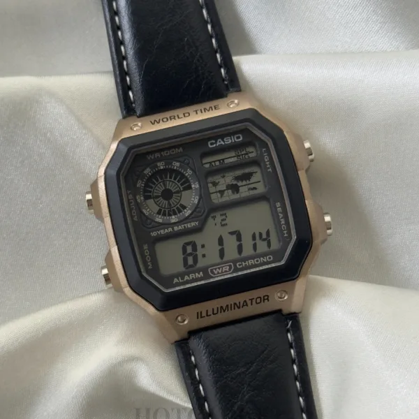 Youth Digital D383 (Digital Watch) – Black Dial / Black Strap – Rose Gold Case