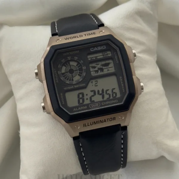 Youth Digital D383 (Digital Watch) – Black Dial / Black Strap – Rose Gold Case