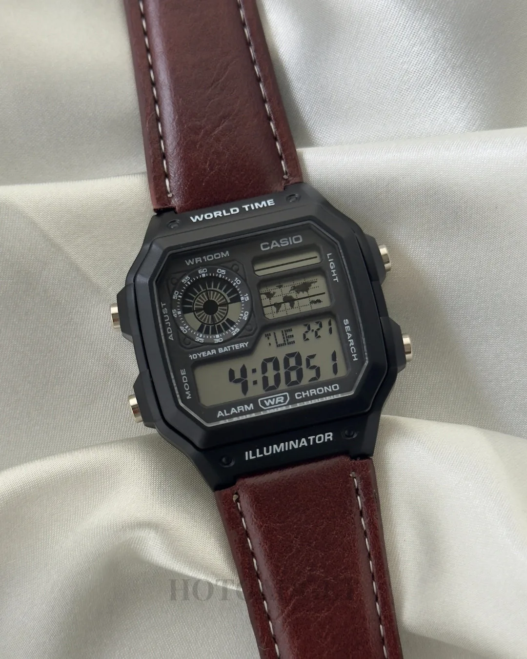 Youth Digital D383 (Digital Watch) Youth Digital D383 (Digital Watch) – Black Dial / Brown Strap – Black Case